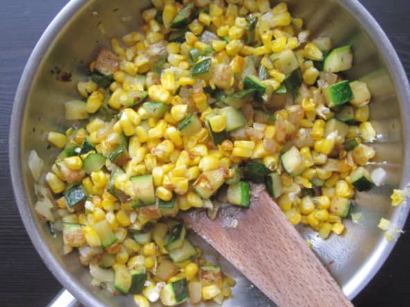 Poêlée de maïs et courgettes