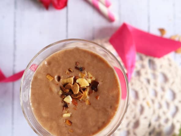 Milk Shake au lait d’amande, cacao et beurre de cacahuètes