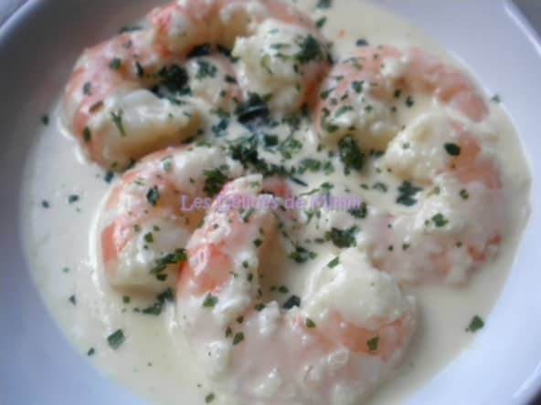 Scampi à la crème d’ail et au Riesling