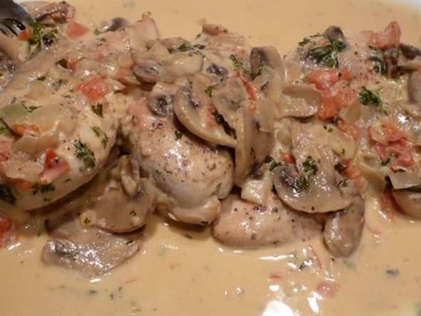 Coquelets en fricassé, à la crème