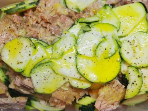 Salade de courgette crue au thon