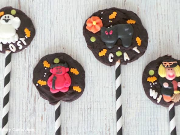 Sucettes en chocolat d'Halloween