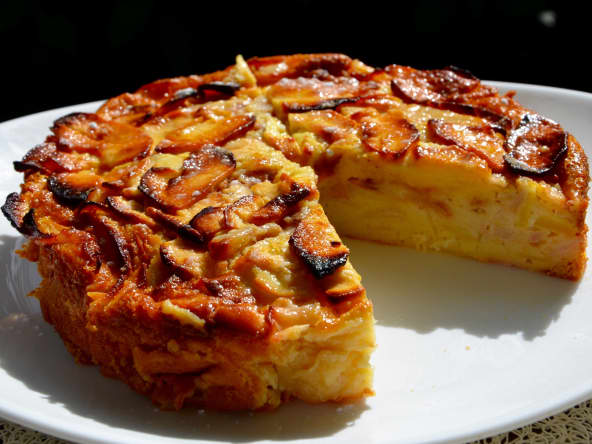 Gâteau invisible pommes poires
