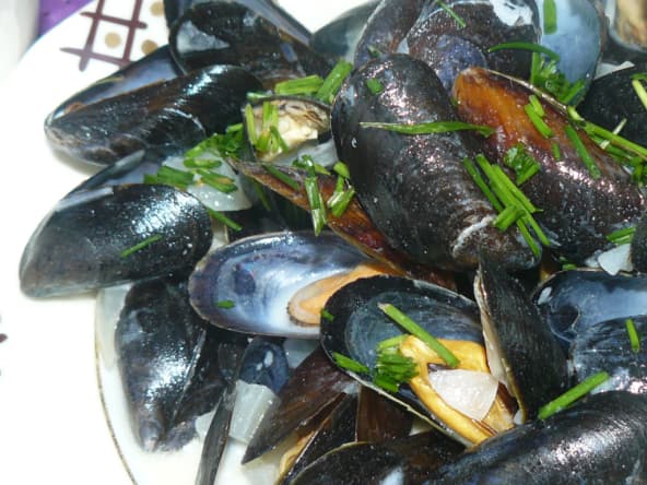 Moules à la crème et à la ciboulette
