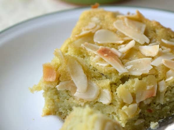 Fondant aux amandes et à la pâte sucrée de pois cassés