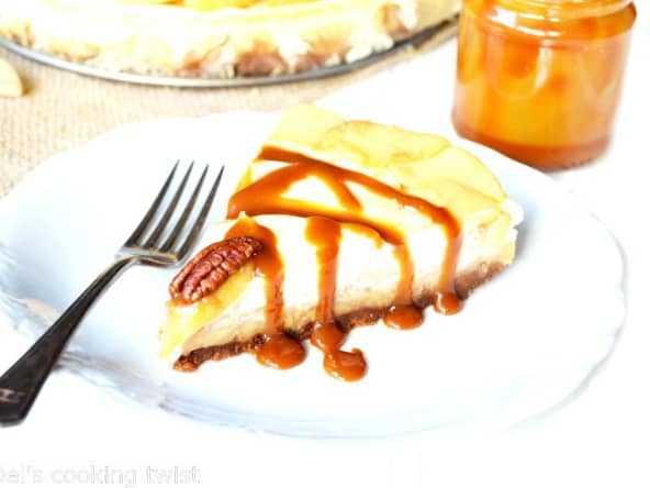 Cheesecake aux pommes au caramel au beurre salé