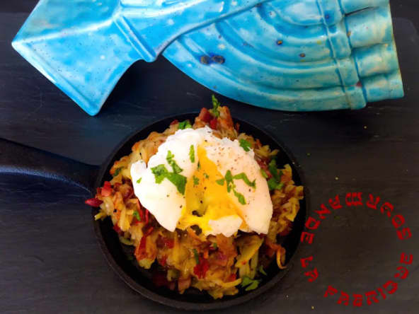 Hash au Corned Beef et Oeuf Poché