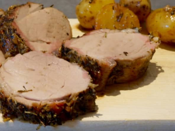 Filet mignon en croûte d'herbes, cuisson lente