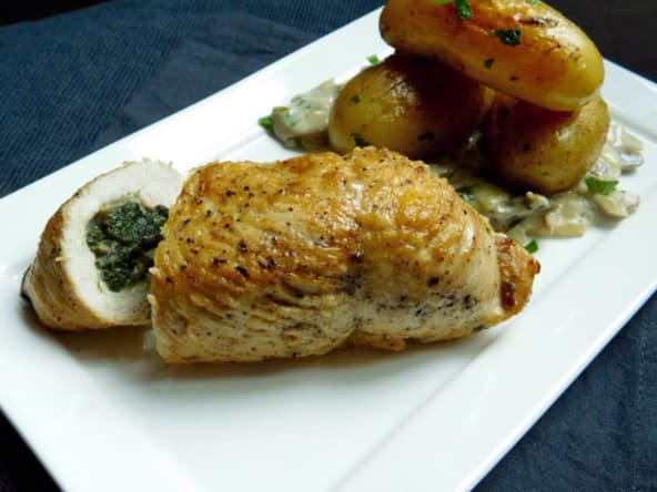 Escalopes de dinde farcies aux épinards