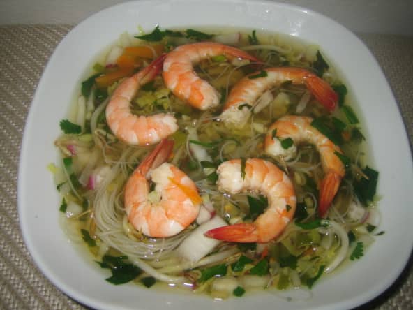 Soupe thaï crevettes, citronnelle et gingembre