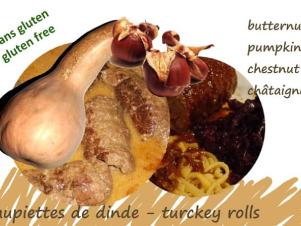 Paupiettes de dinde aux marrons et à la courge butternut