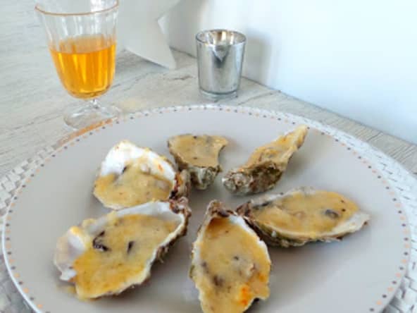 Huîtres chaudes gratinées au cidre