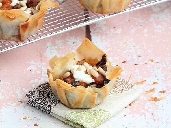 Tartelettes à la pâte à filo et légumes d'hiver