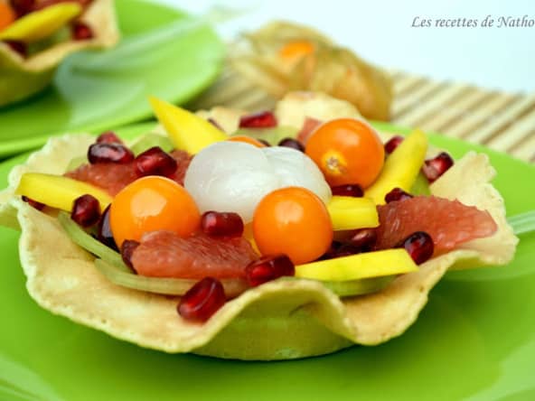 Salade de fruits exotiques, rhum et citron vert