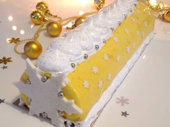 Bûche de noël acidulée citron meringuée