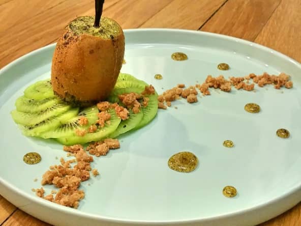 Kiwi rôti au miel vanillé et croustillant de spéculoos