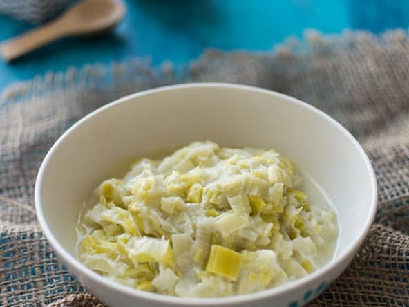 Fondue de poireaux vegan