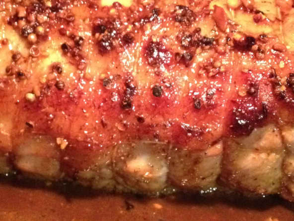 Rôti de porc au miel et à la coriandre