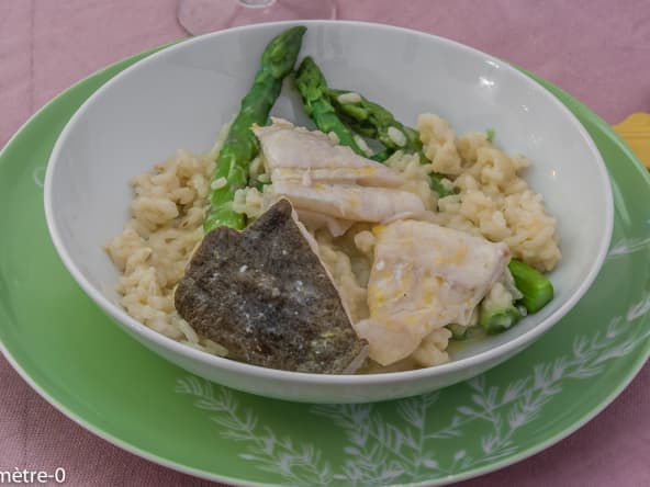 Turbot à l'orange et au risotto