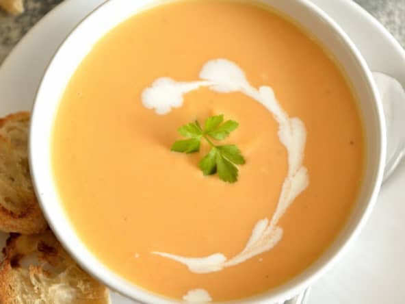 Soupe de carottes aux lentilles corail