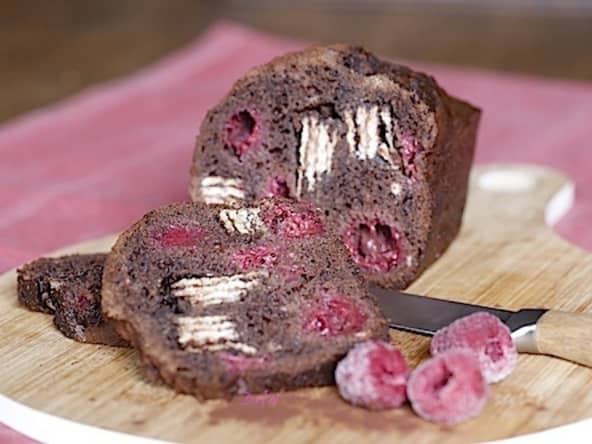 Cake croustillant choco framboises