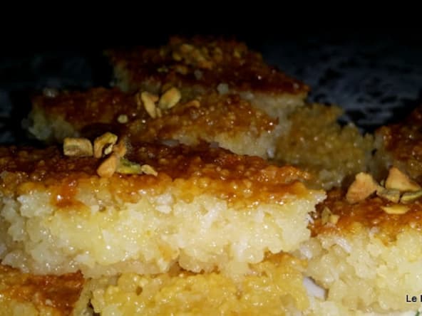 Basboussa libanaise au yaourt et à la noix de coco