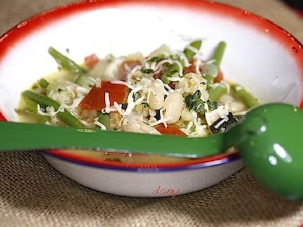 Minestrone au boulgour et au Comté