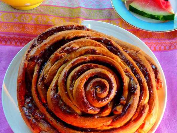 Brioche tourbillon à la pâte à tartiner chocolat-noisettes