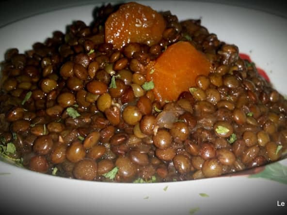 Lentilles vertes aux carottes