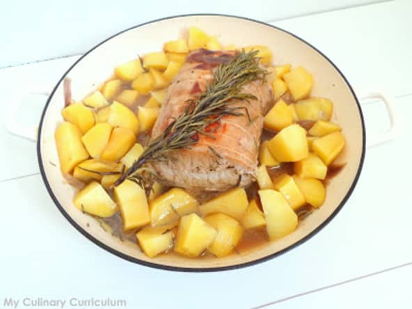 Rôti de porc au miel et au romarin