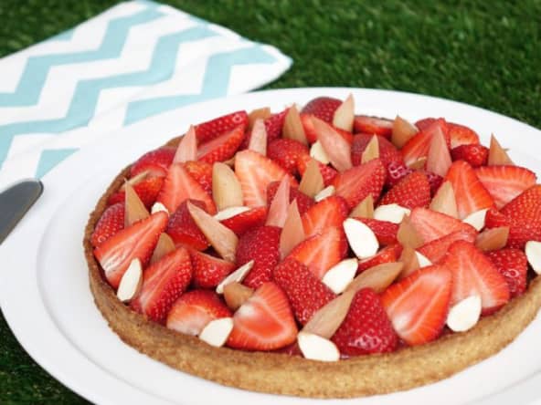 Tarte fraises et rhubarbe