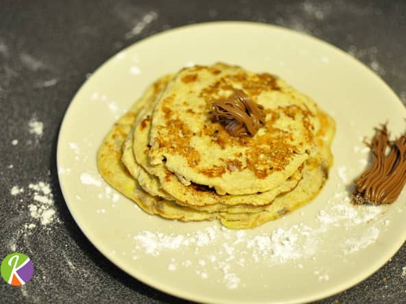 Pancakes banane, oeufs sans gluten, sans lactose, sans farine