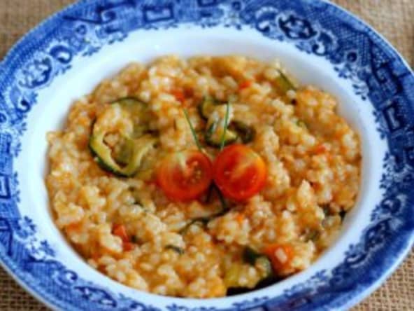 Risotto à la courgette et à la tomate