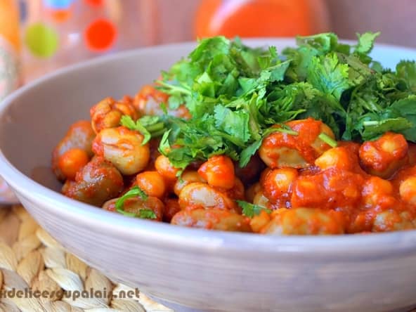 Doubara de Biskra râgout aux pois chiches et fèves
