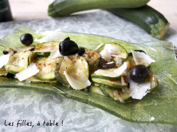 Courgettes aux olives et au parmesan