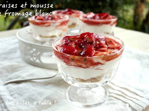 Verrines de fraises et mousse de fromage blanc