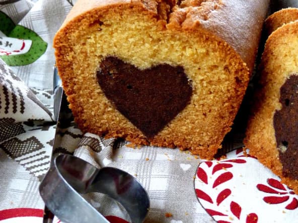 Cake au coeur de brownie