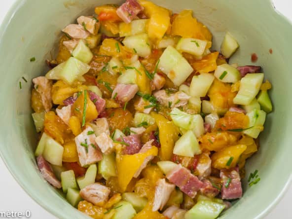 Salade de dinde, poitrine, concombre et tomates