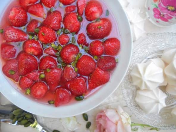 Fraises à l'eau de rose