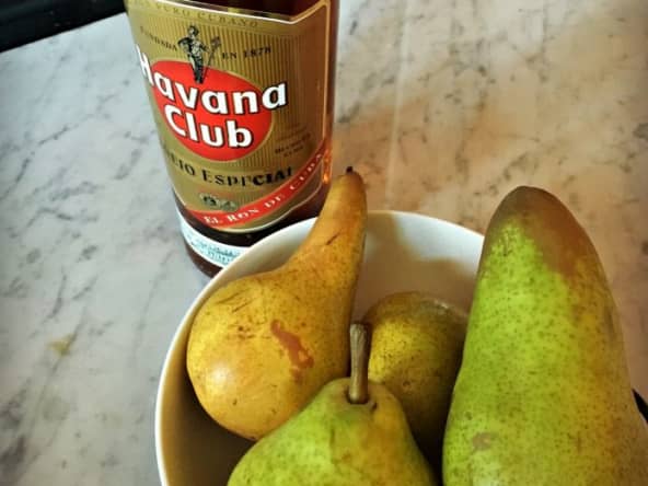 Sorbet à la poire, vanille et rhum