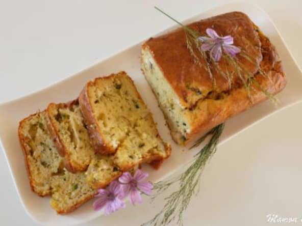 Cake aux courgettes, chèvre frais et noix du Brésil