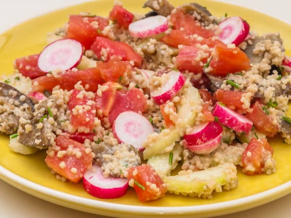 Taboulé aux aubergines et concombre