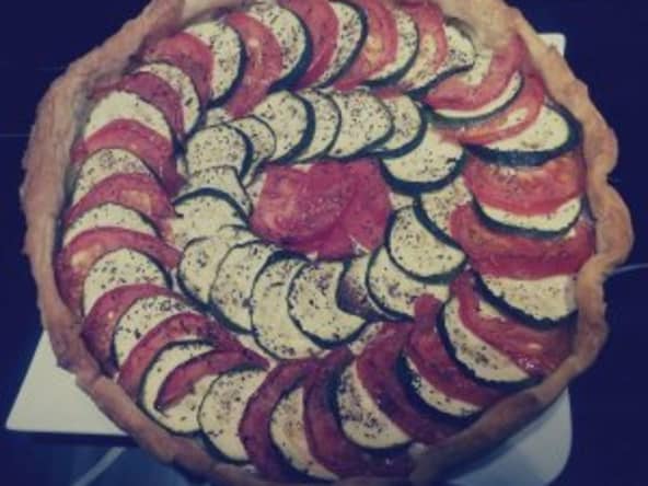 Tarte courgettes et tomates sauce Philadelphia