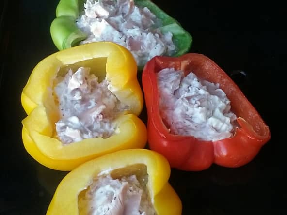 Poivrons farcis cuits à la plancha