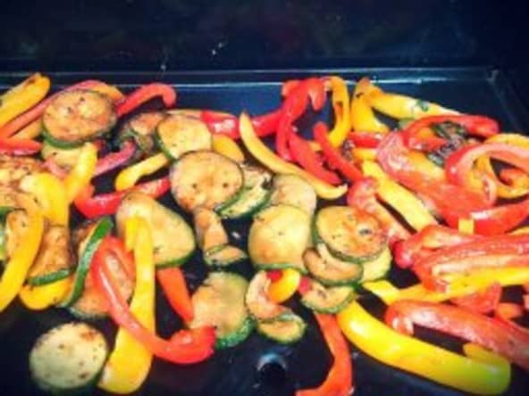 Légumes du soleil marinés et cuits à la plancha