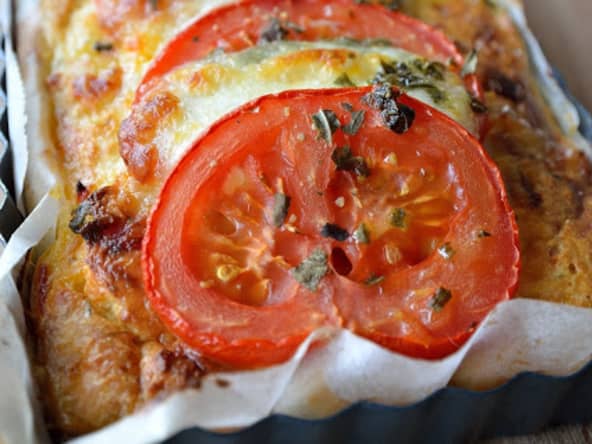 Pudding de pain chorizo-tomate-mozzarella