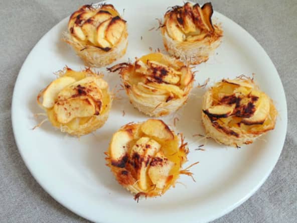 Tartelettes aux pommes Ariane en croûte de Kadaïf