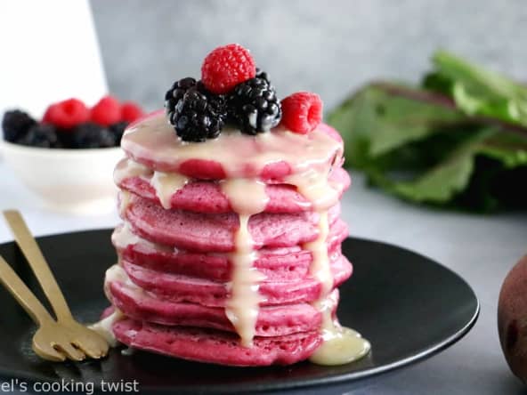 Pancakes roses vegan