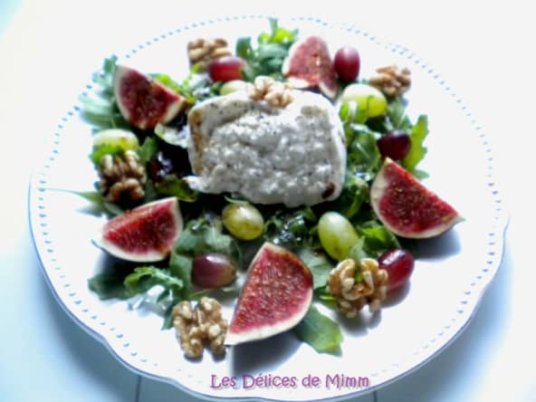 Burrata aux saveurs d’automne,figues, raisins, noix
