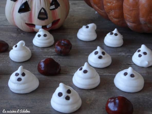 Meringues fantômes pour le soir d'Halloween